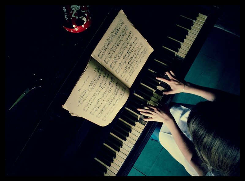 Person Playing Piano — Black, Intimate