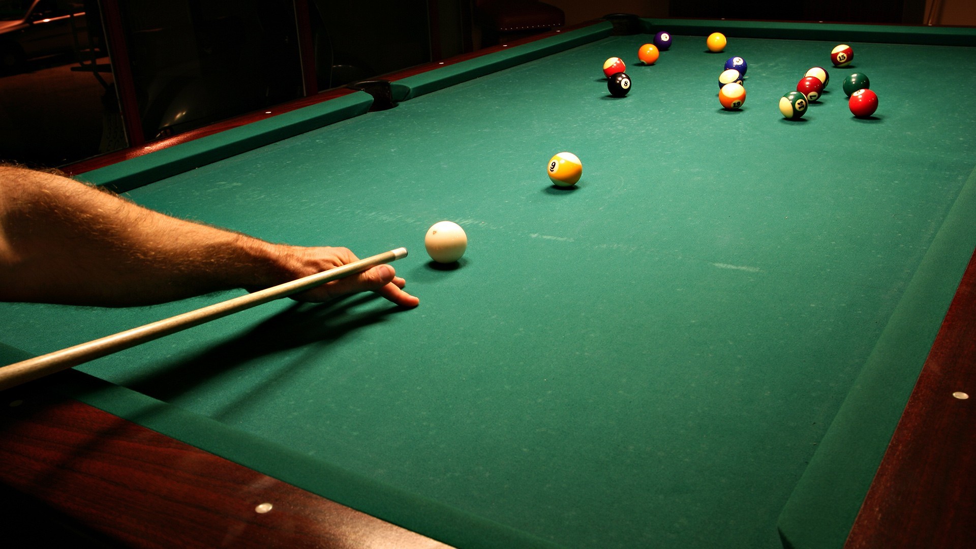 person playing pool game