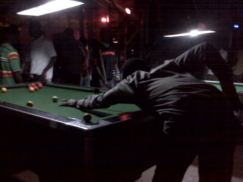 Person Playing Pool — Green, Dark