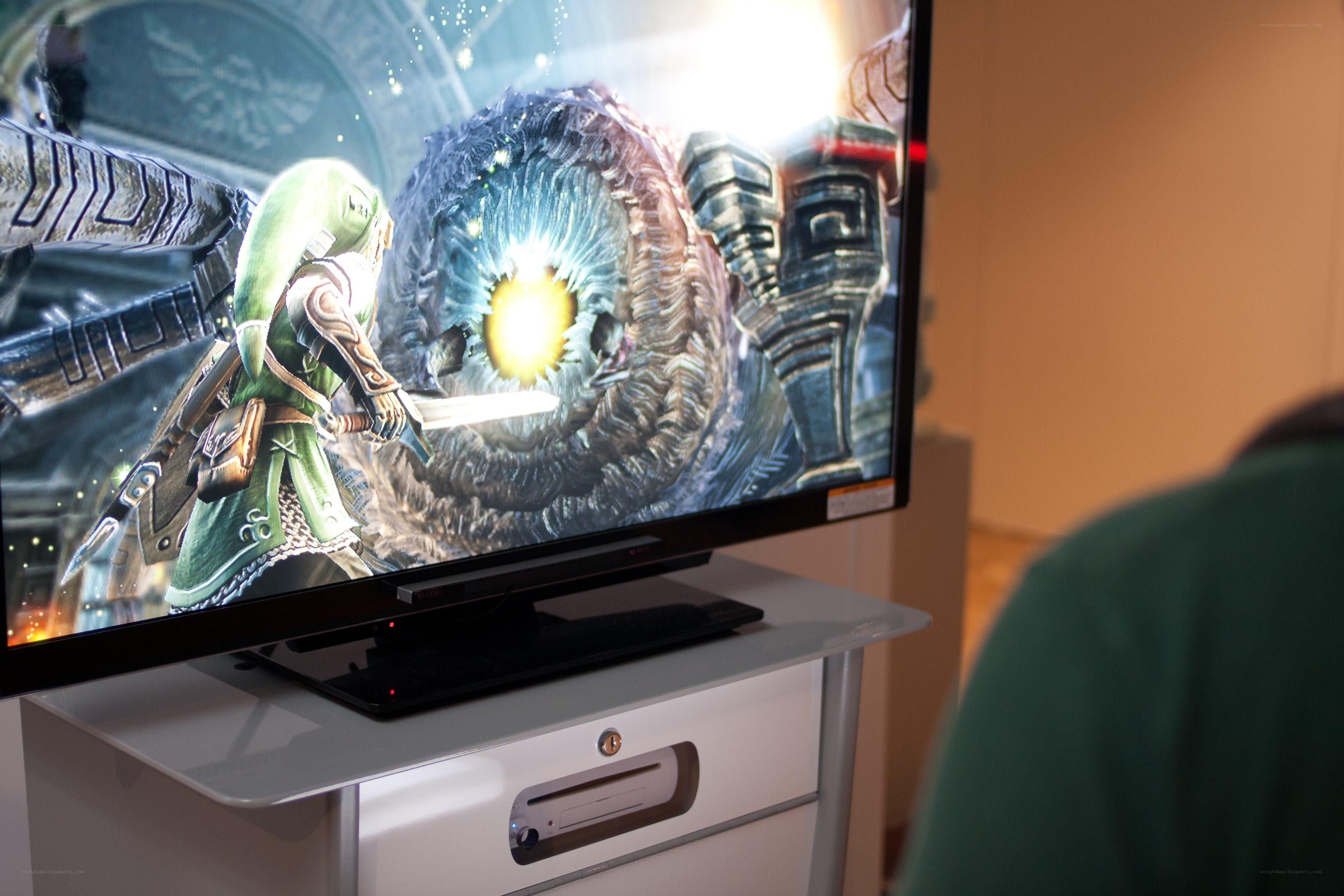 person playing video game