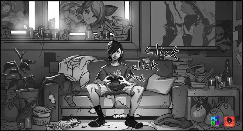 Person Playing Video Game — Black, Dramatic