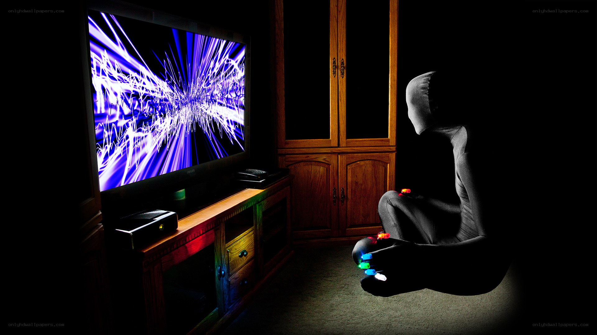 person playing video game