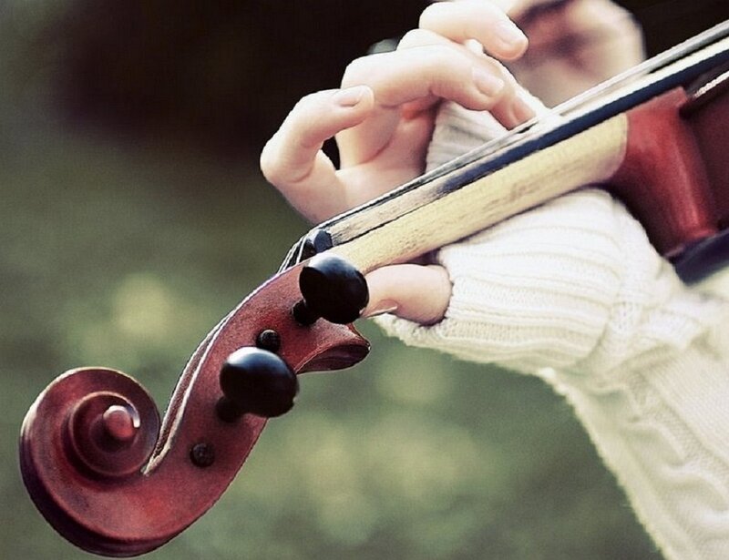 Person Playing Violin — Brown, Calm