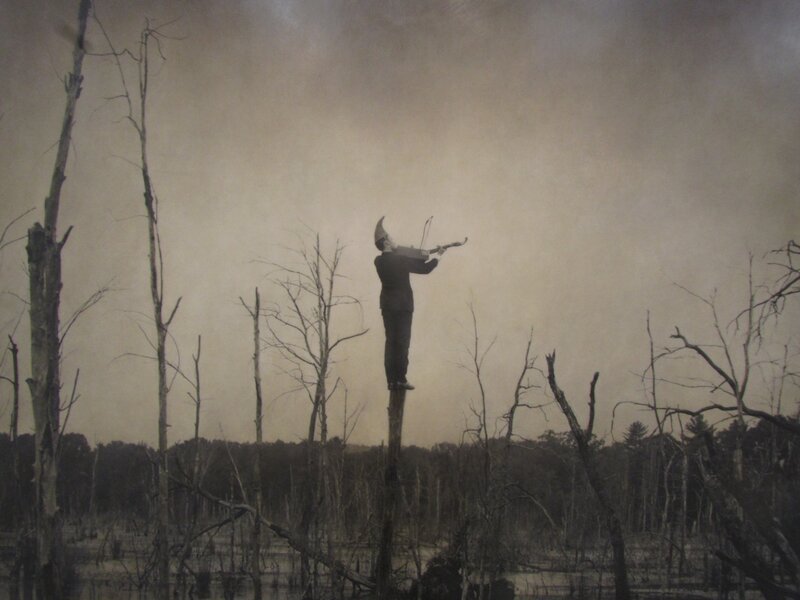 Person Playing Violin — Gray