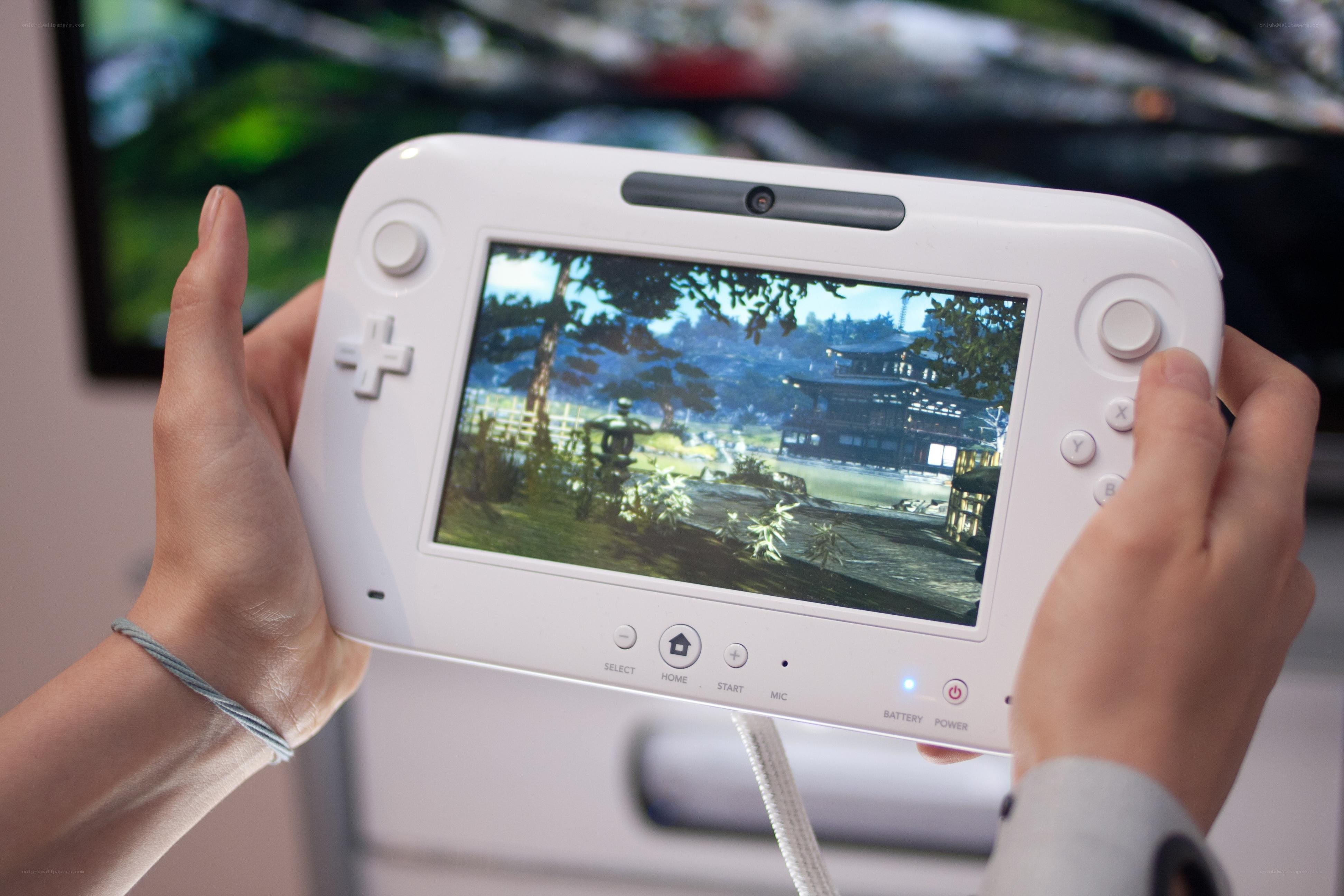 person playing wii u game