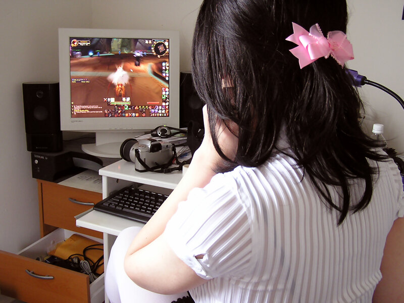 person playing world of warcraft