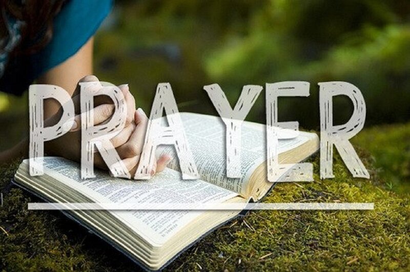 Person Praying on Book
