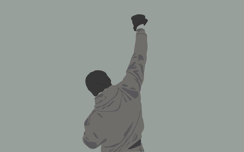 Person Raising Fist — Gray