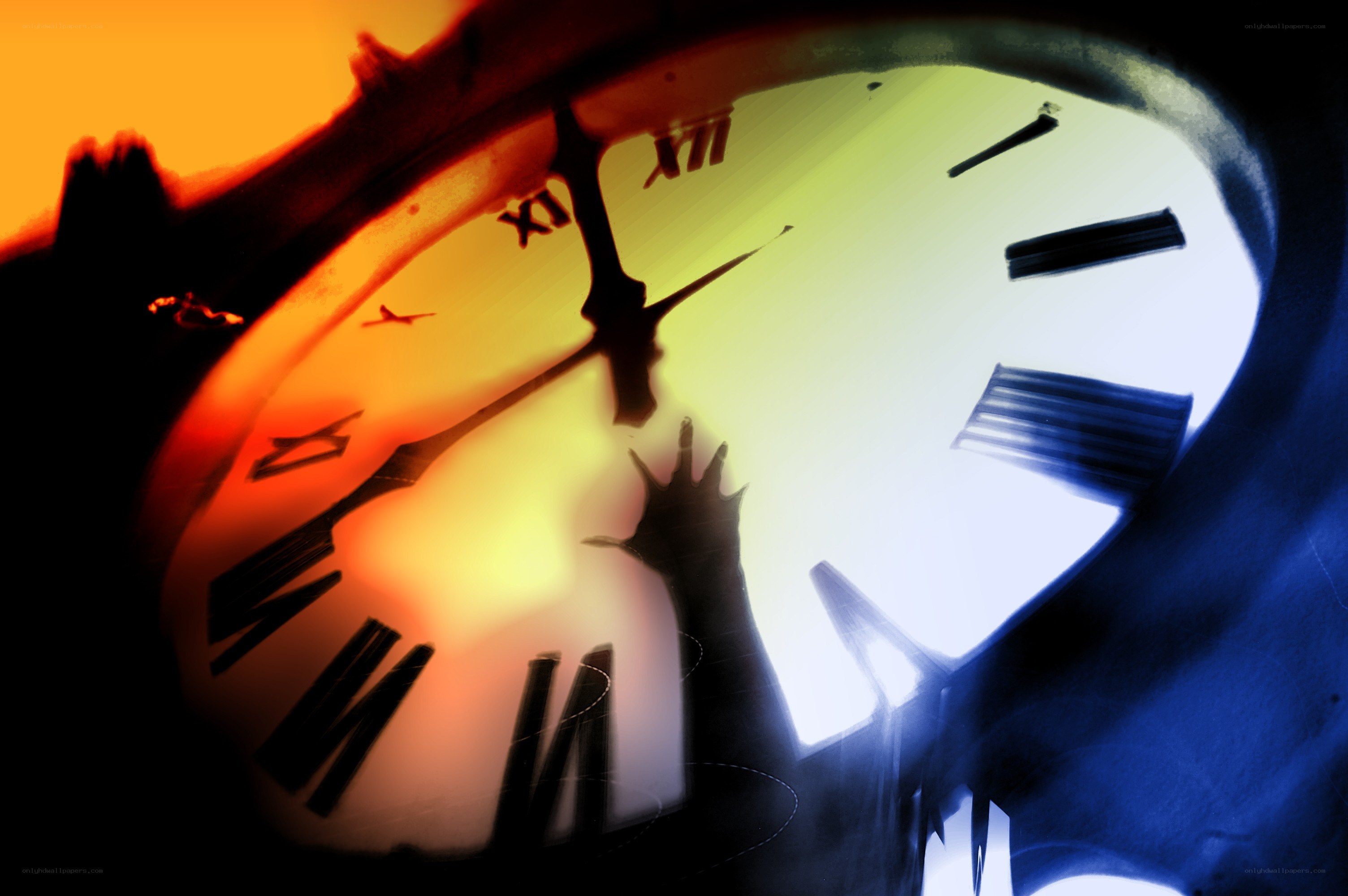 person reaching for clock face