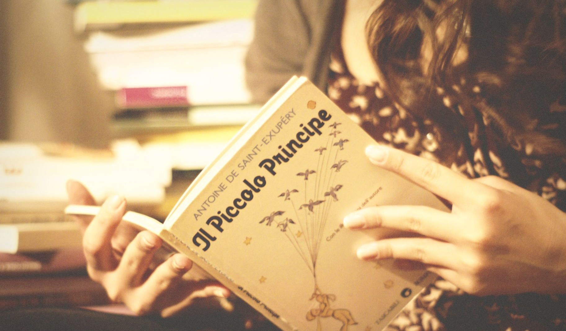 person reading a book