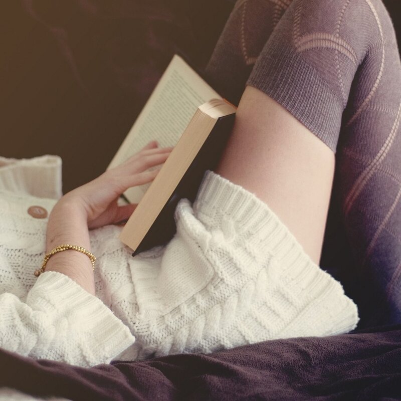 person reading a book