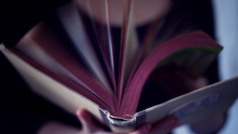 person reading a book