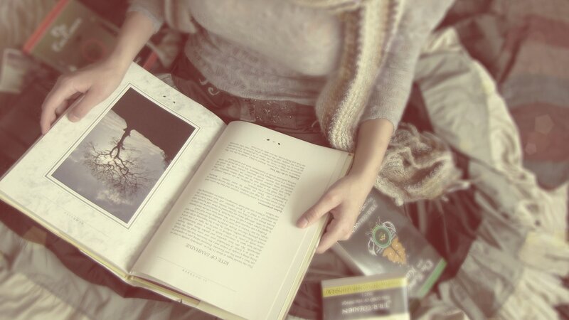 person reading a book