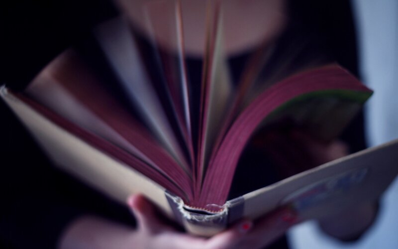 Person Reading Book — Black, Calm, Photograph, Hands, Purple