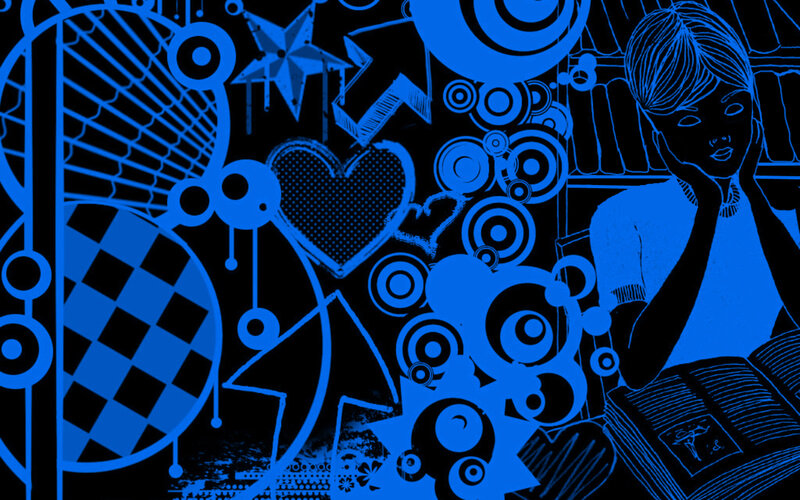 Person Reading Book — Blue