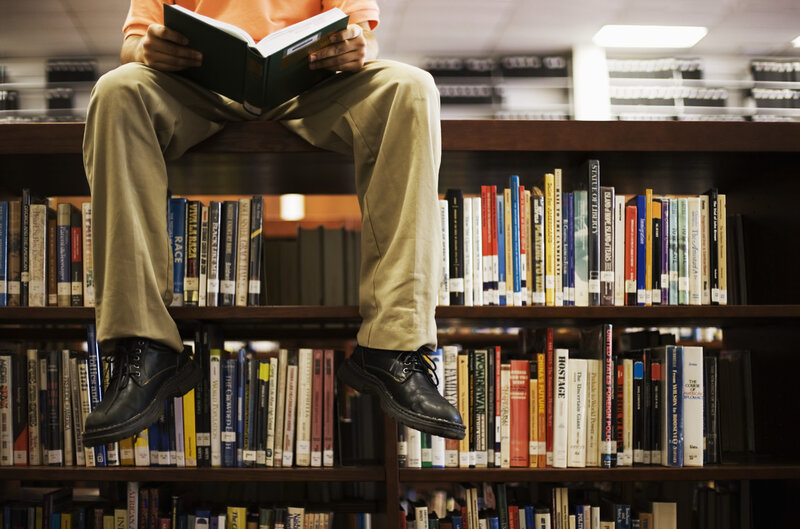 Person Reading Book — Brown, Calm, Photograph
