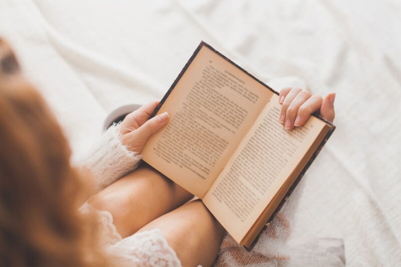 Person Reading Book — White, Calm, Morning