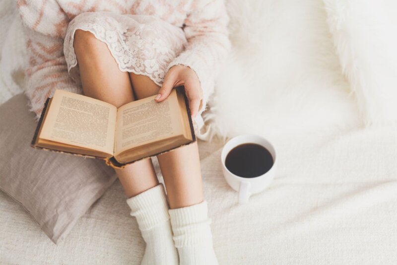 Person Reading Book — White, Calm