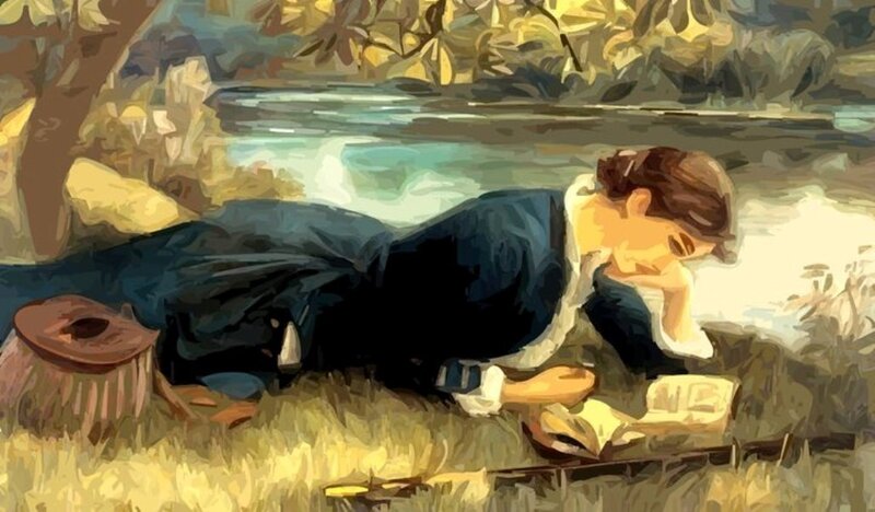 Person Reading Book — Yellow