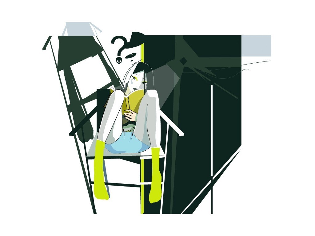 person reading in a chair