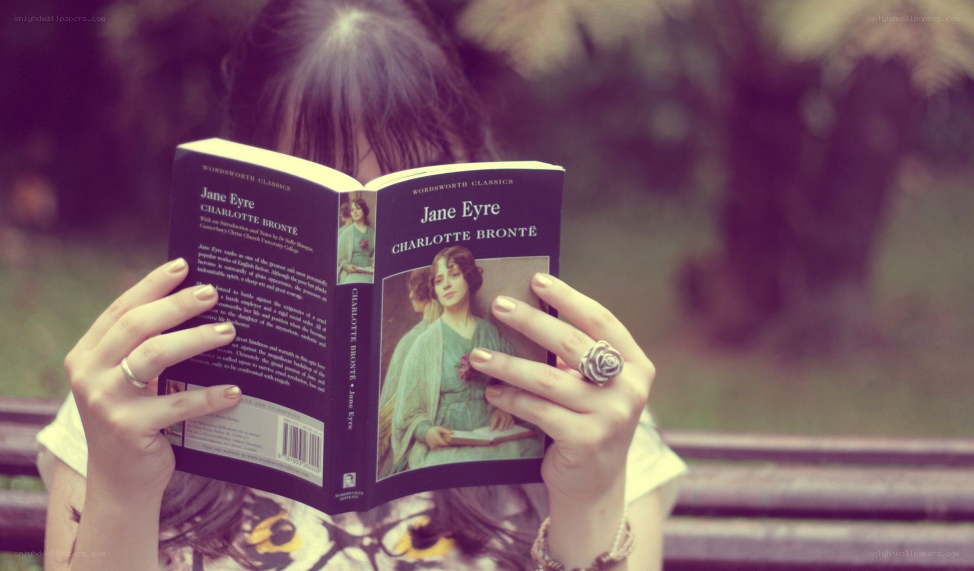 person reading jane eyre