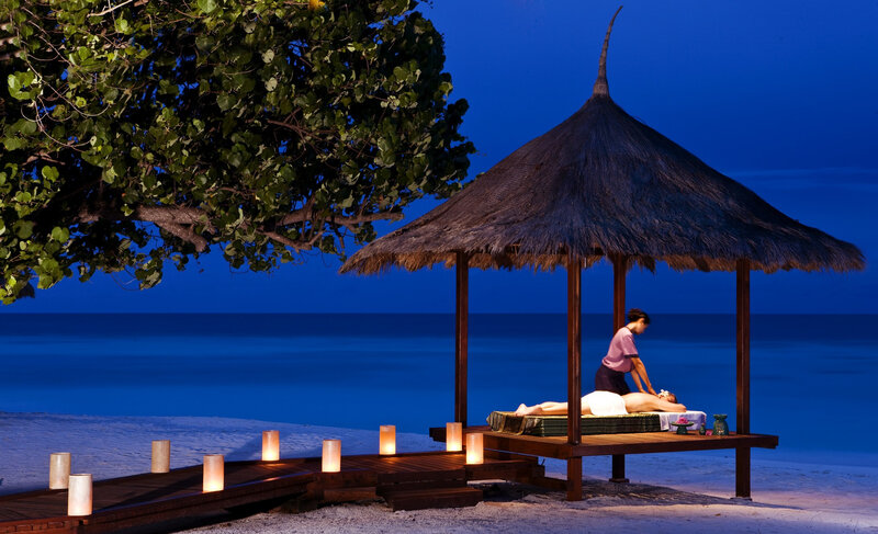 Person Receiving Massage — Blue, Serene, Night