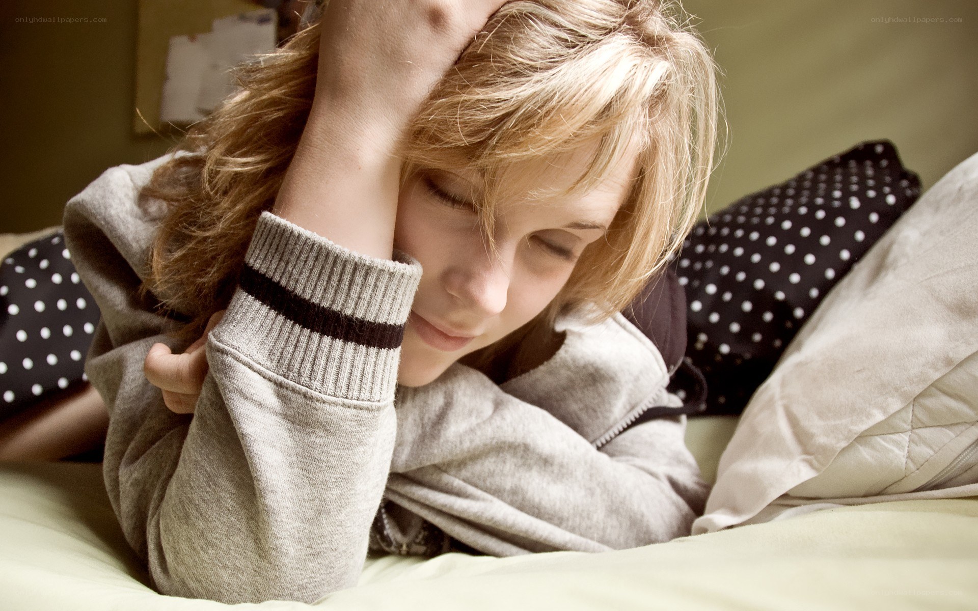 person resting on bed