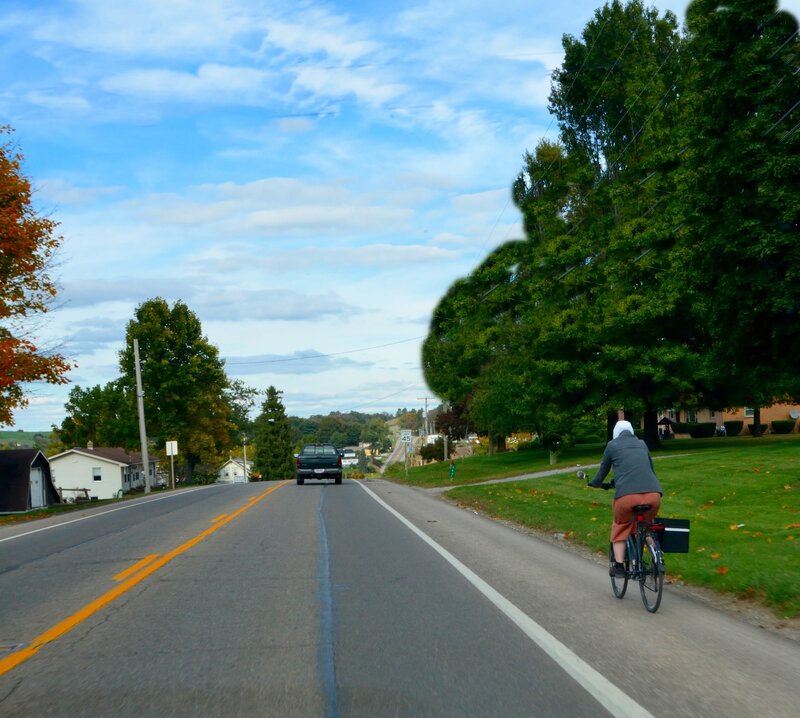 Person Riding Bicycle — Blue, Calm