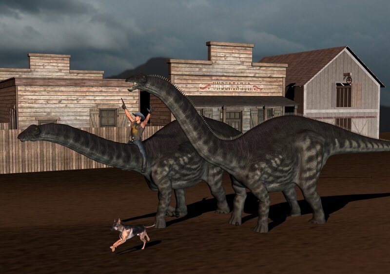 Person Riding Dinosaur
