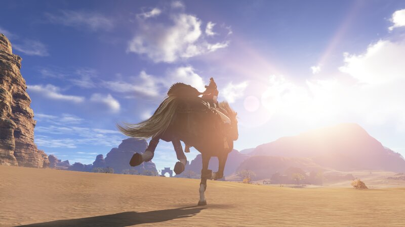 Person Riding Horse — Blue, Serene, Afternoon, 3d Render