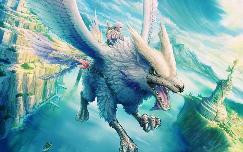 Person Riding Large Bird