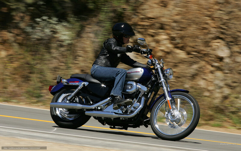 Person Riding Motorcycle — Blue, Dynamic, Afternoon