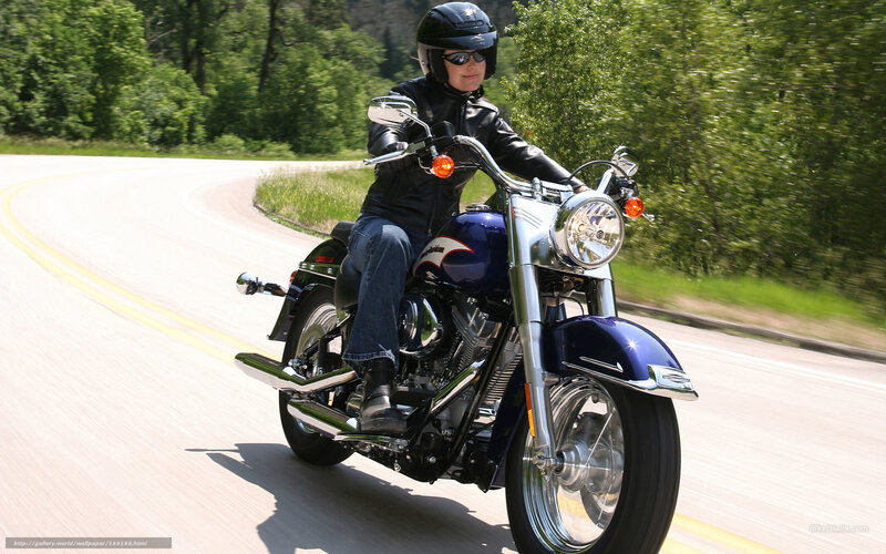 Person Riding Motorcycle — Blue