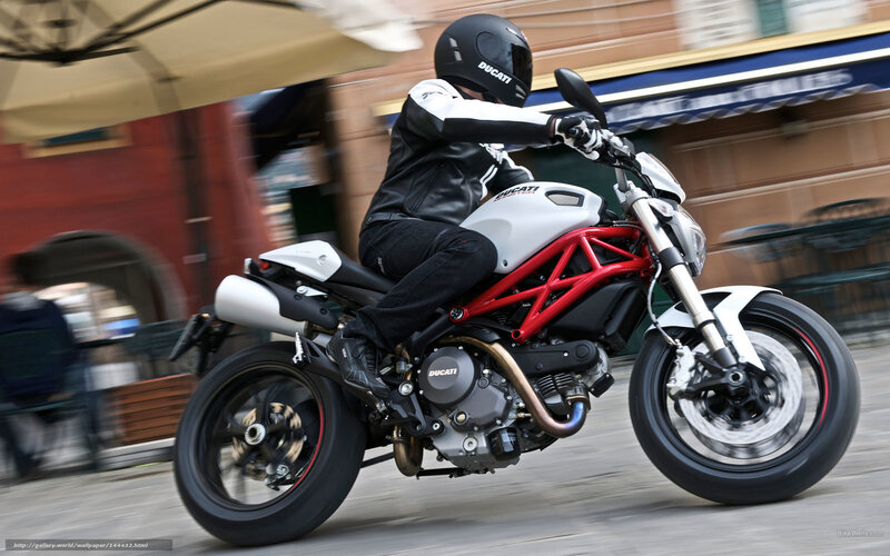 Person Riding Motorcycle — White