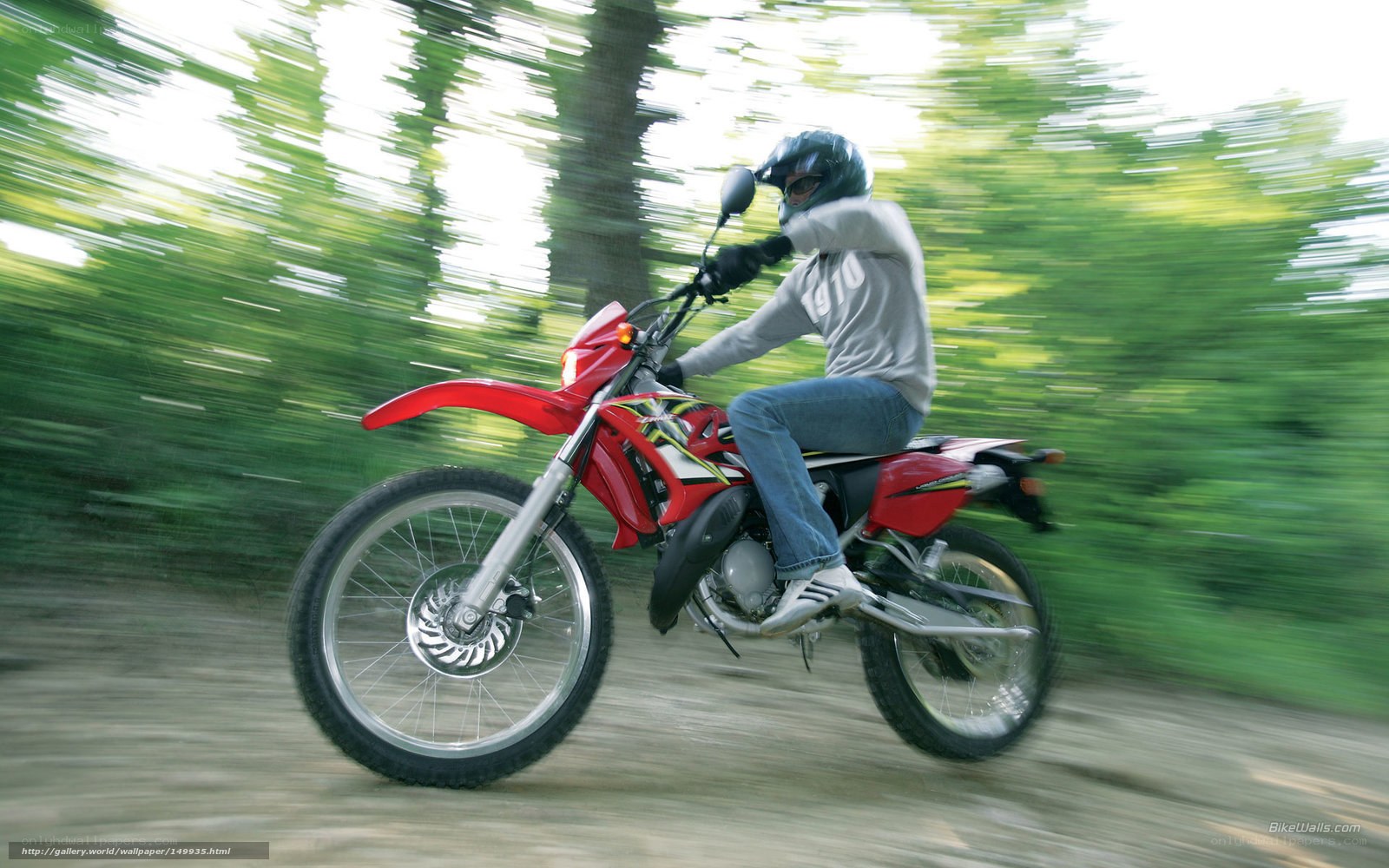 person riding red dirt bike