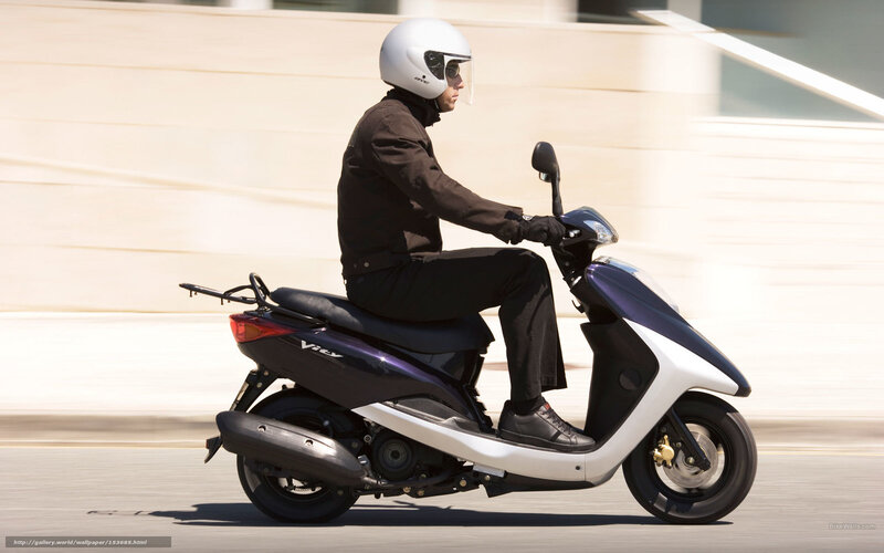 person riding scooter