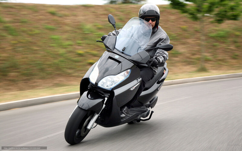 Person Riding Scooter — Black, Dynamic, Afternoon, Photograph, Helmet, Road
