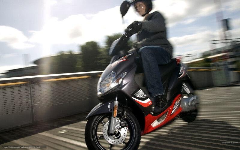 Person Riding Scooter — Black, Dynamic, Afternoon, Photograph, Helmet