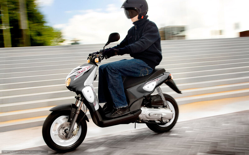 Person Riding Scooter — Black, Dynamic