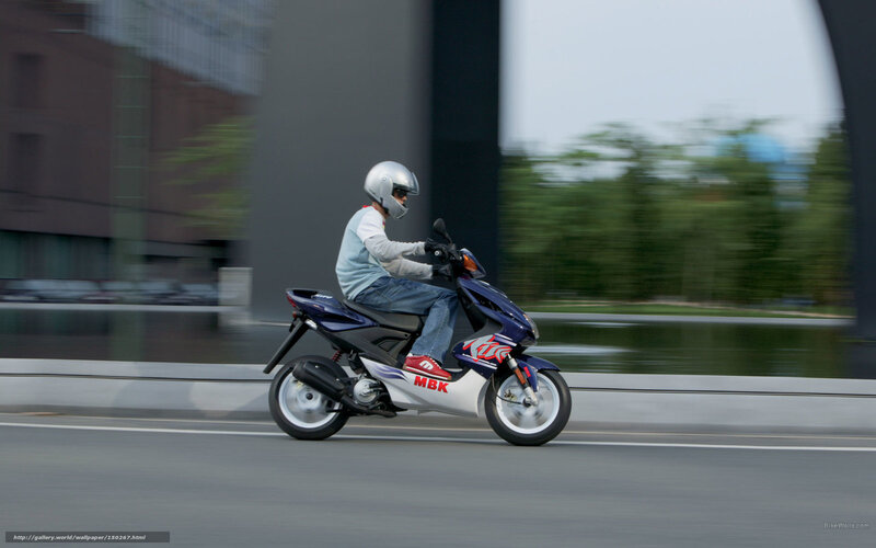 Person Riding Scooter — Blue