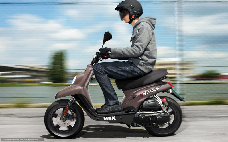 Person Riding Scooter — Brown, Dynamic