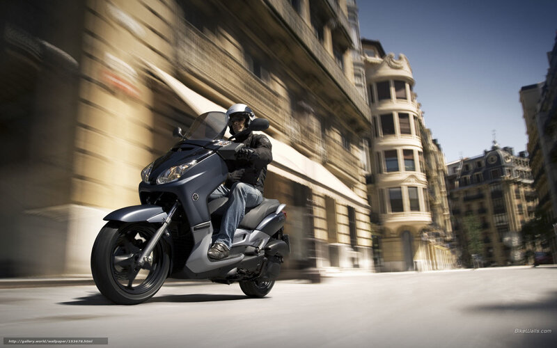 Person Riding Scooter — Gray, Dynamic, Afternoon, Photograph