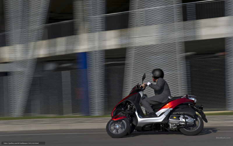 Person Riding Scooter — Red, Dynamic, Afternoon, Photograph, Helmet, Building