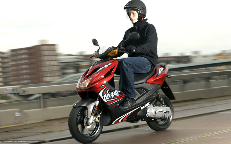Person Riding Scooter — Red, Dynamic