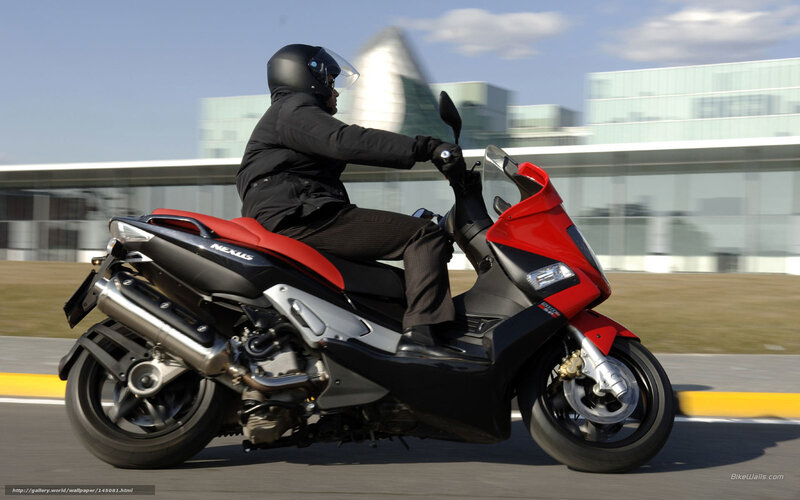 Person Riding Scooter — Red