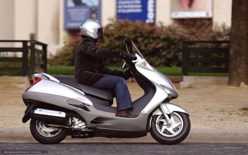 Person Riding Scooter — Silver, Calm