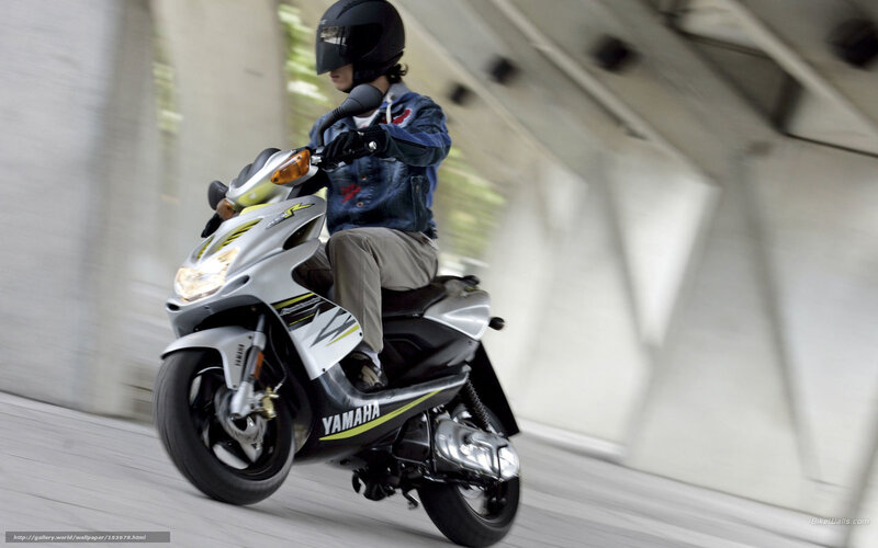 Person Riding Scooter — Silver, Dynamic, Photograph