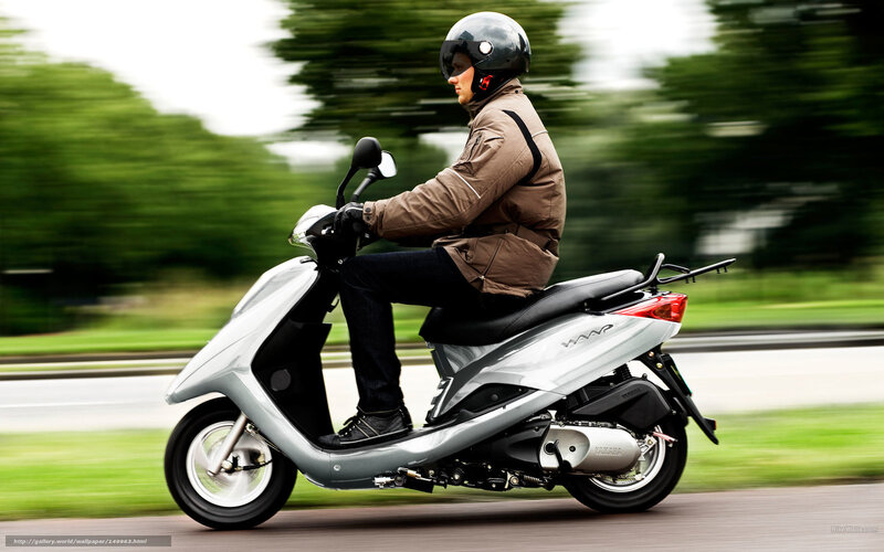 Person Riding Scooter — Silver, Dynamic