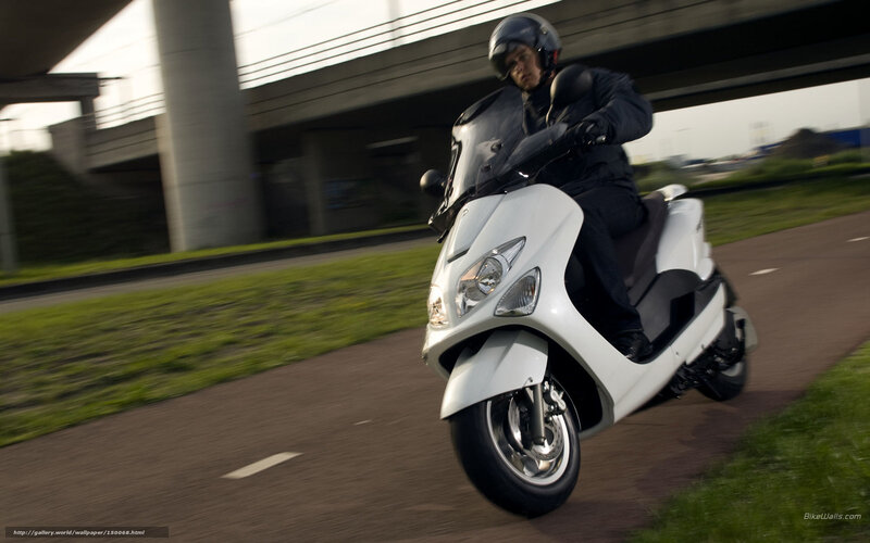 Person Riding Scooter — White, Dynamic, Afternoon, Photograph, Helmet, Overpass