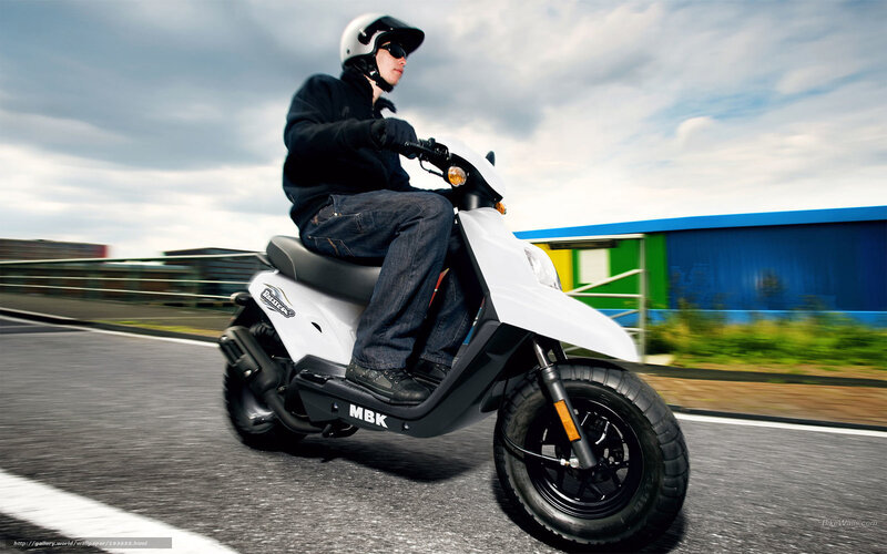 Person Riding Scooter — White, Dynamic, Afternoon, Photograph, Helmet, Sunglasses